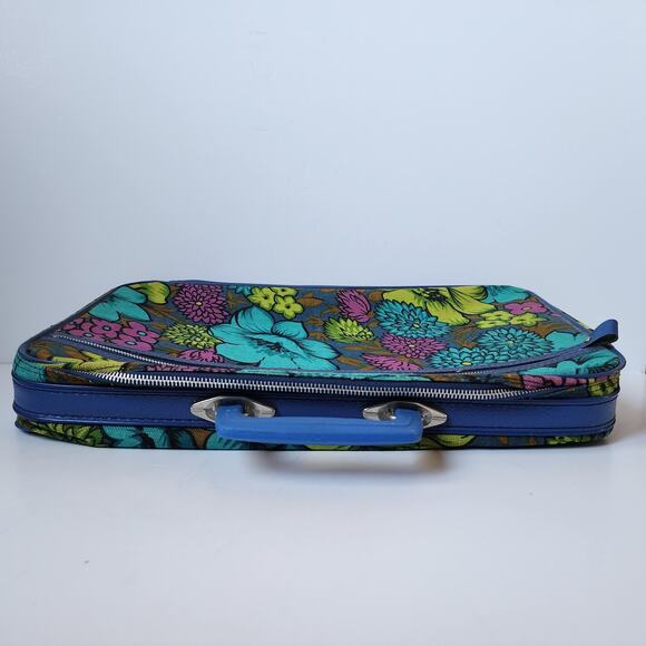 Vintage Floral Suitcase Peters Bag Corp 60s 70s Flower Power Luggage 17"x11"x4" - Picture 5 of 10